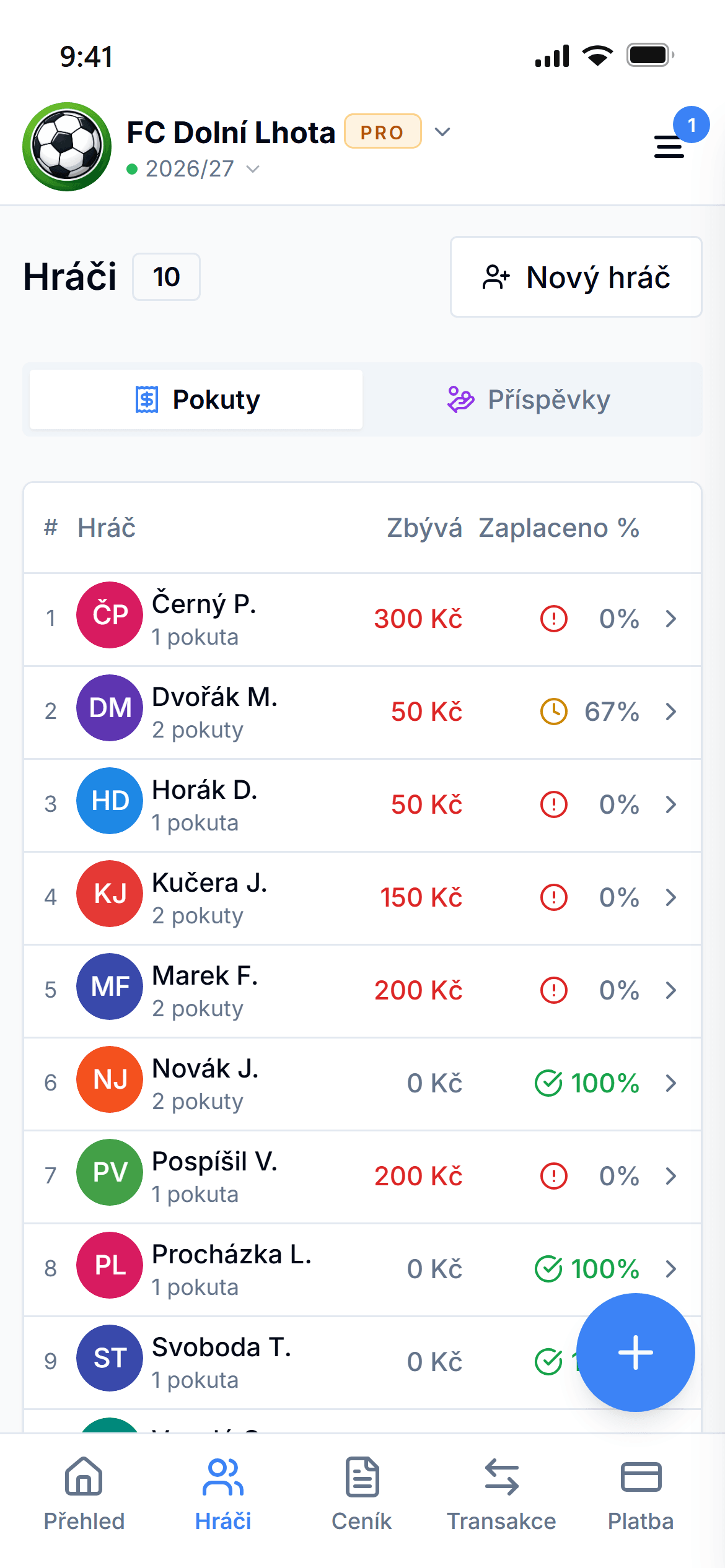 Player list screenshot