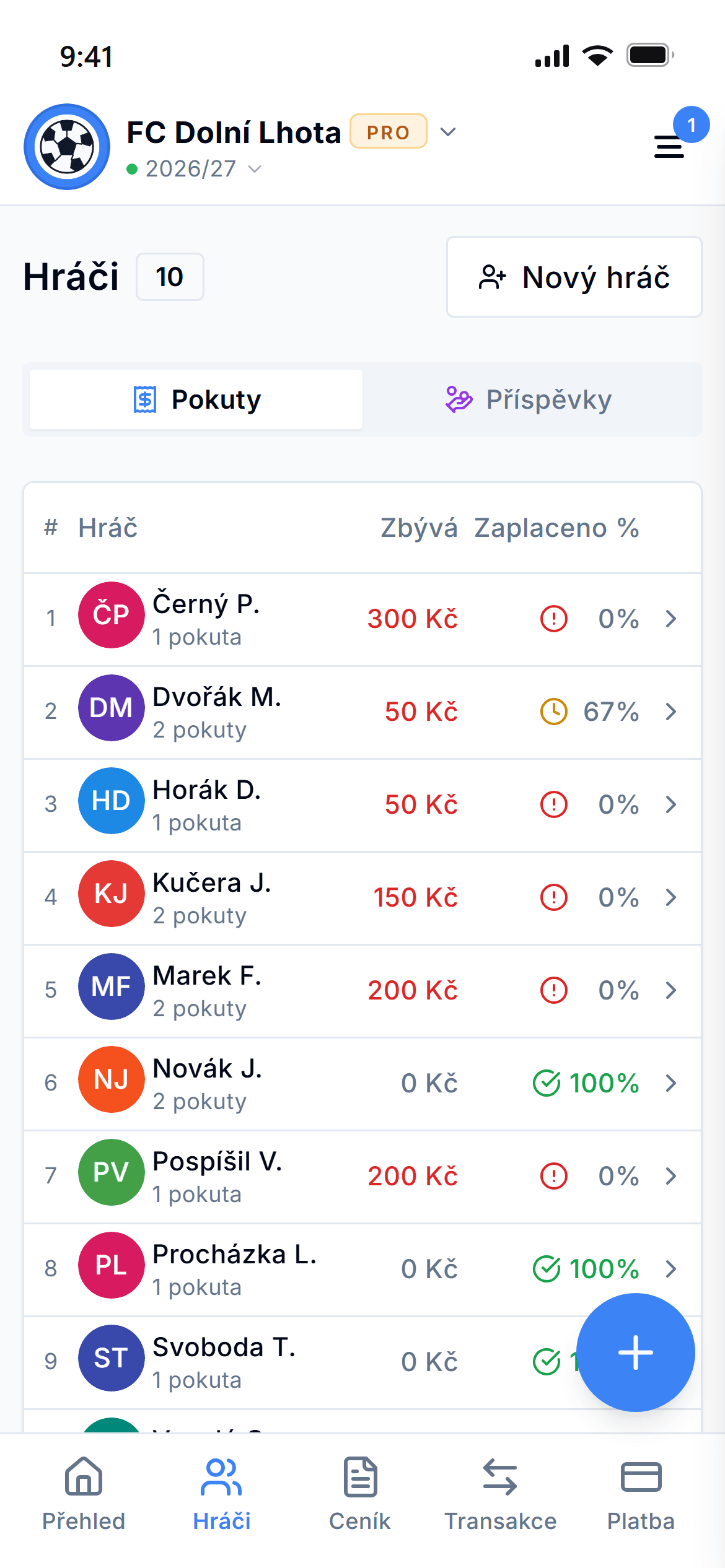 Player list screenshot
