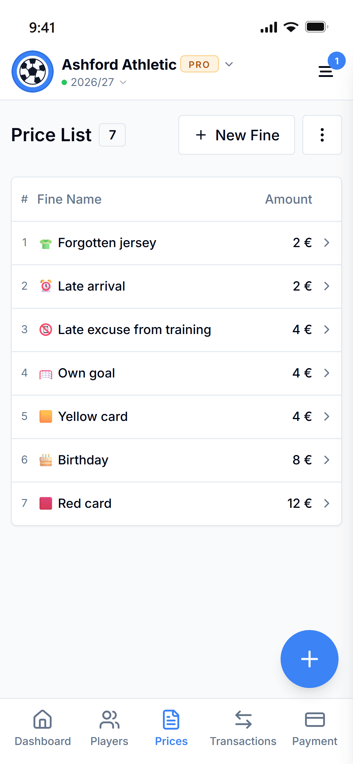 Fine pricing for your team